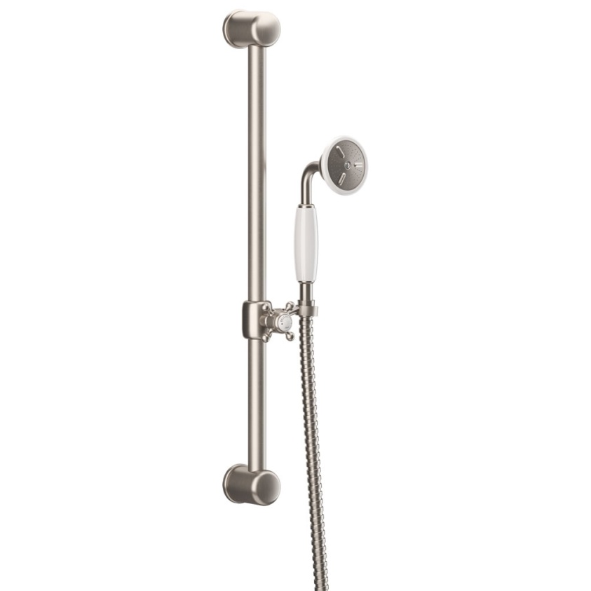 Cutout image of Crosswater Belgravia Brushed Nickel Slide Rail Shower Kit